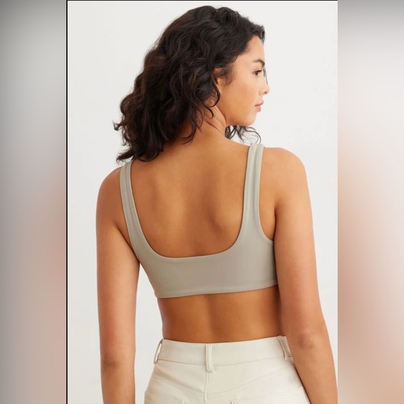 DYNAMITE alani sculpt micro bra top in vintage khaki size small - Picture 3 of 7